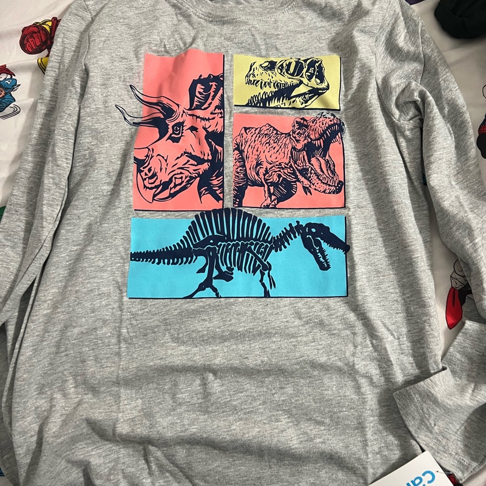 Brand new carters gray Dinosaur Graphic Kids long sleeve Shirt